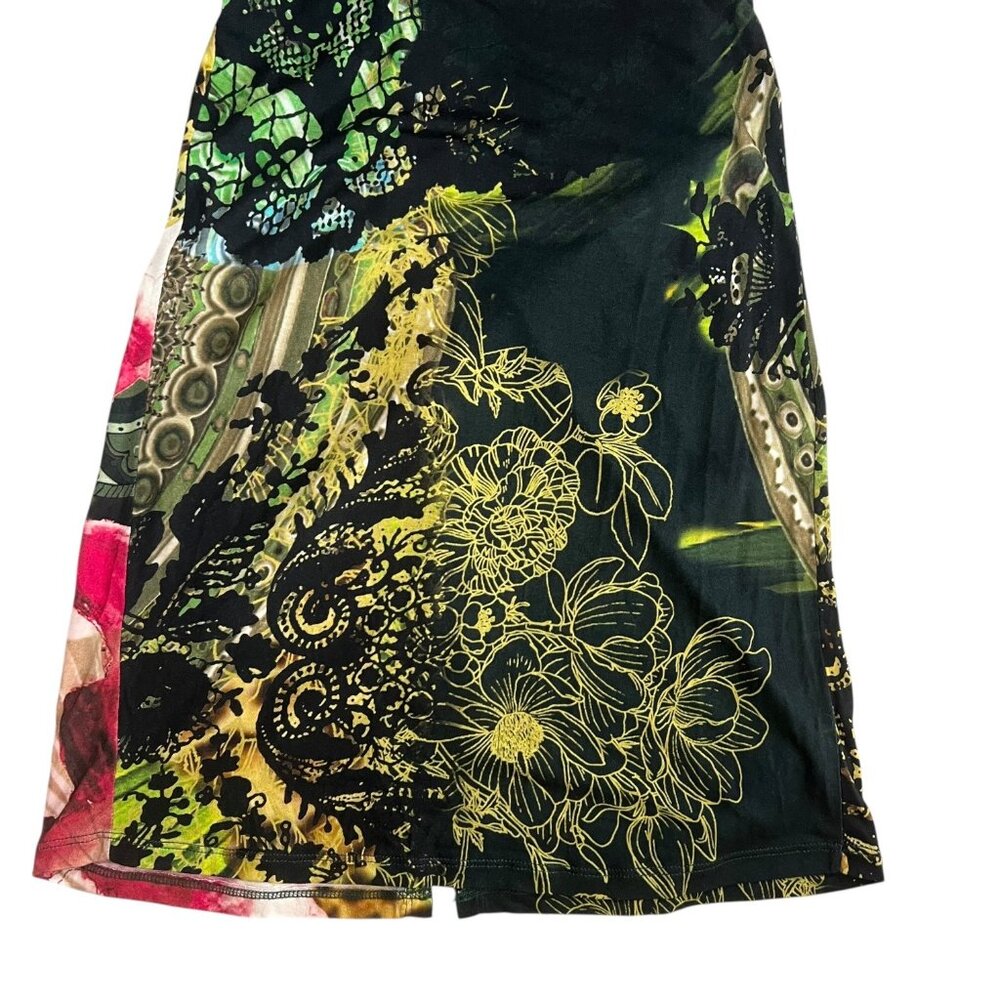 Desigual Floral Mini Dress in Black, Pink, Green - Picture 10 of 13